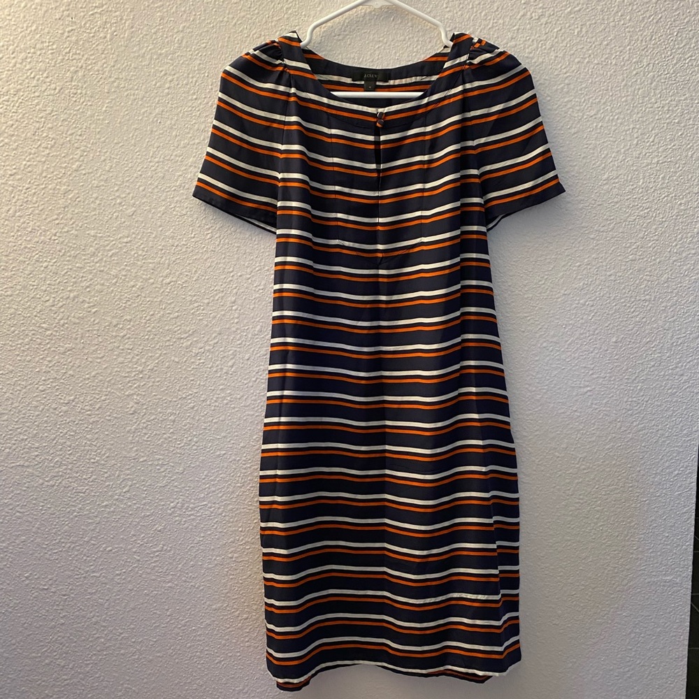 J.Crew Striped Silk Shift Dress